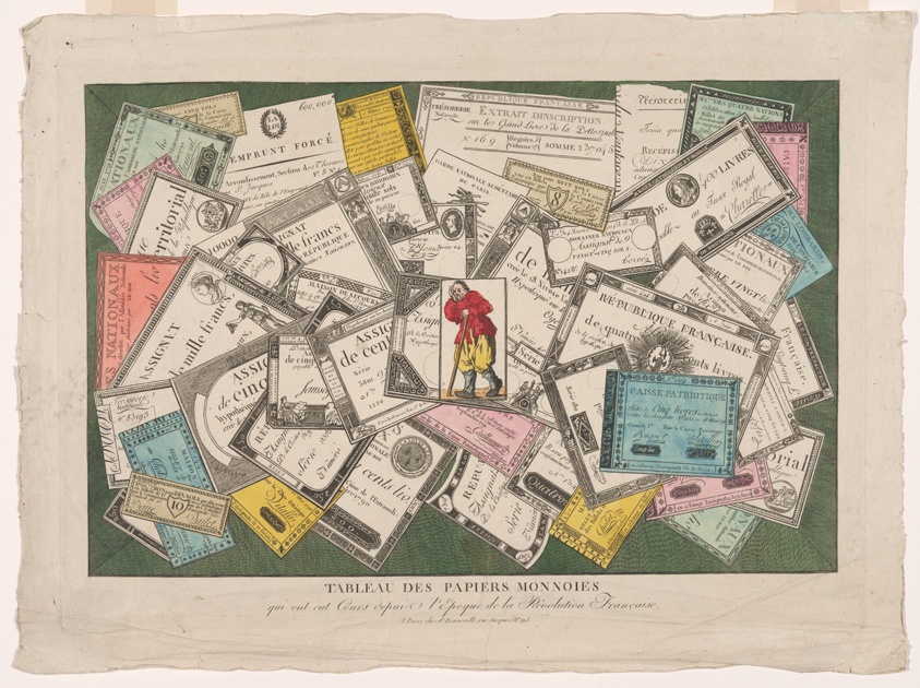 Tableau des Papiers Monnoies (Picture of Revolutionary Assignats)