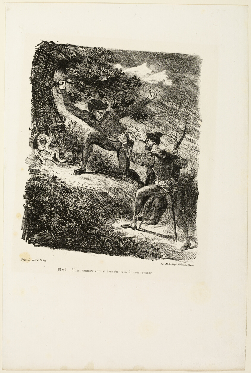 Faust and Mephistopheles in the Harz Mountains, from Faust
