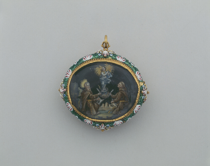 Double-Sided Pendant with the Virgin Immaculate with Ramon Llull and Duns Scotus and the Virgin and Child Appearing to Saint Catherine