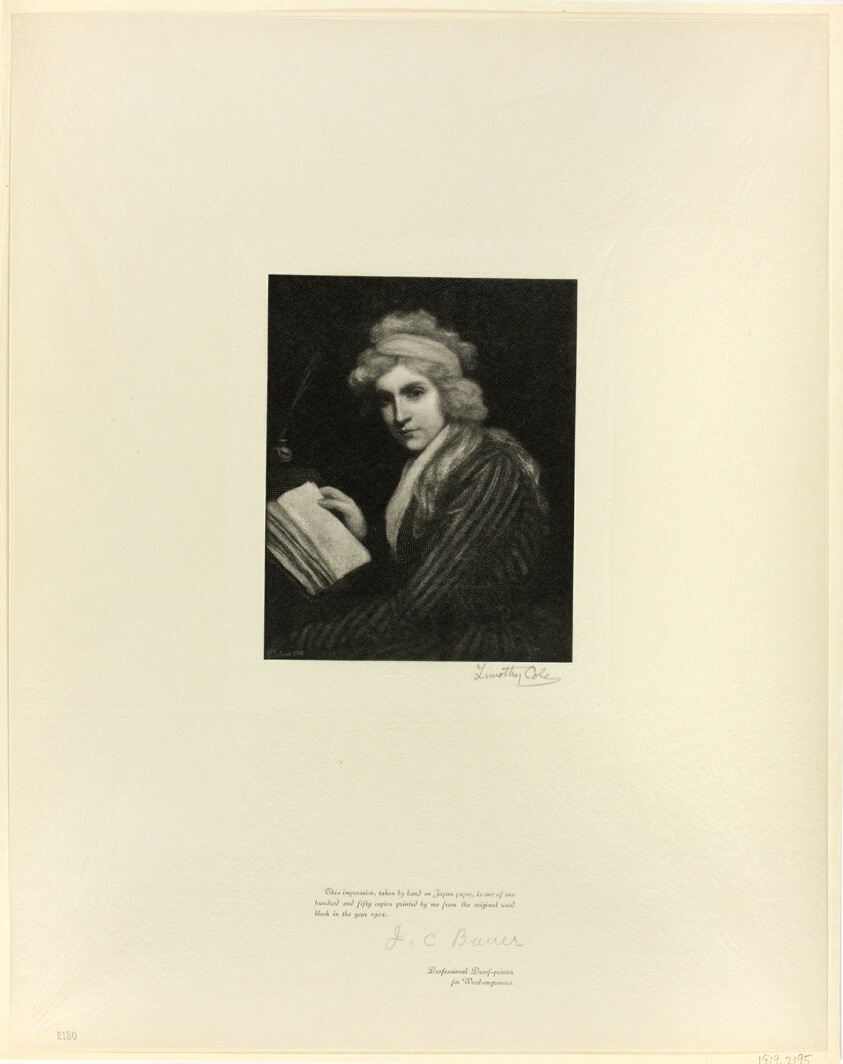 Portrait of Mary Wollstonecraft, from Old English Masters