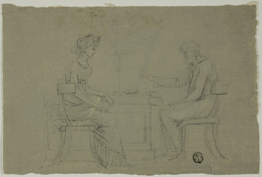 Man and Woman Seated at Table