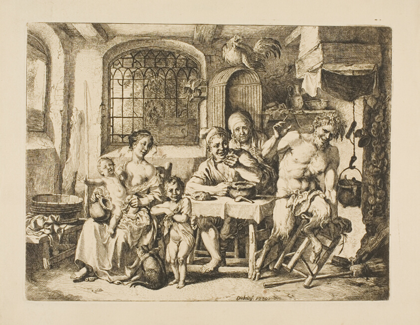 Satyr in a Peasant's House, in the Style of Jordaens