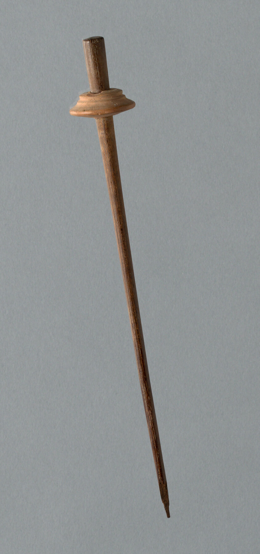 Wooden Spindle with Ceramic Whorl