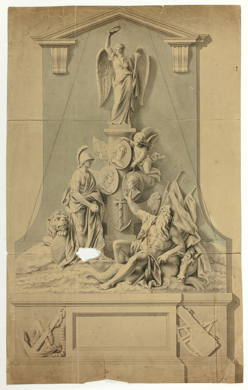 Design for Monument with Britannia and Neptune