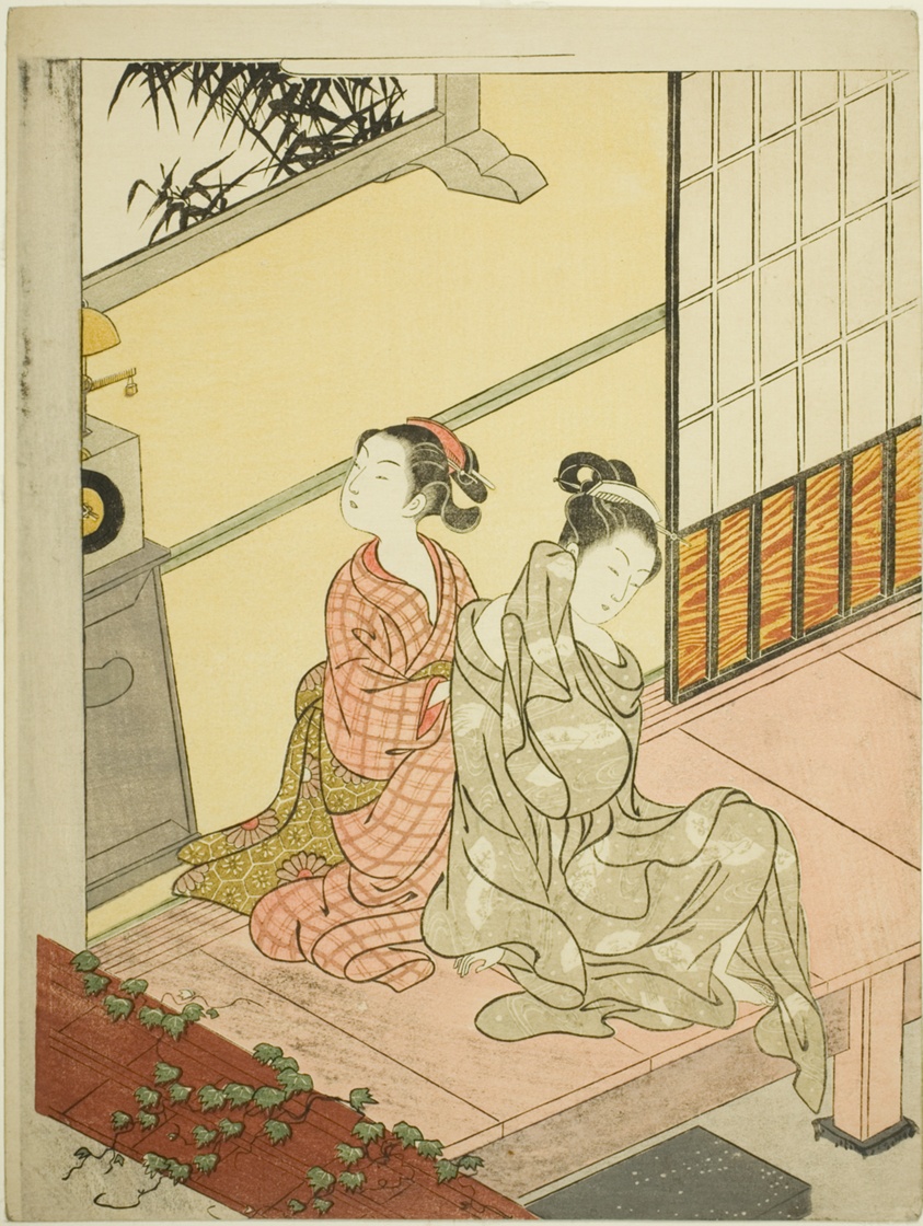 The Evening Bell of the Clock (Tokei no bansho), from the series "Eight Views of the Parlor (Zashiki hakkei)"