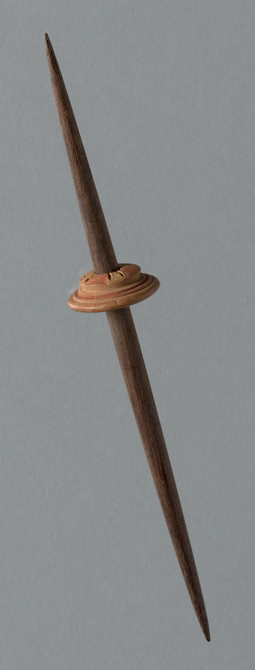Wooden Spindle with Ceramic Whorl
