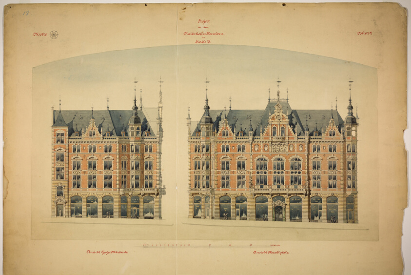 Rathskeller Neubau, Halle (Saale), Saxony-Anhalt, Germany, Elevations