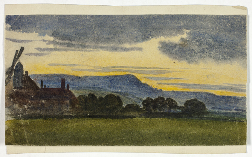 Hilly Landscape at Sunset