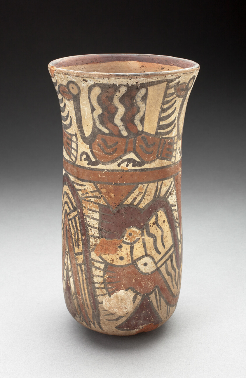 Beaker Depicting Abstract Birds, Serpents, and other Figures