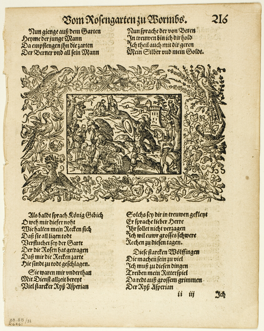 Illustration from Heldenbuch, plate 32 from Woodcuts from Books of the XVI Century