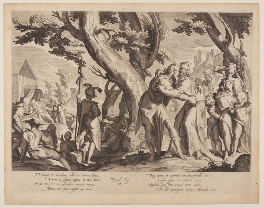 Meeting of Moses and Jethro, plate 1 from Thrones of Justice (Thronus Iustitiae)