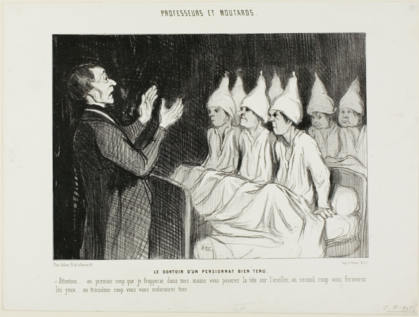The Dormitory of a Distinguished Boarding School, plate 14 from Professeurs et Moutards (Professors and Rascals)
