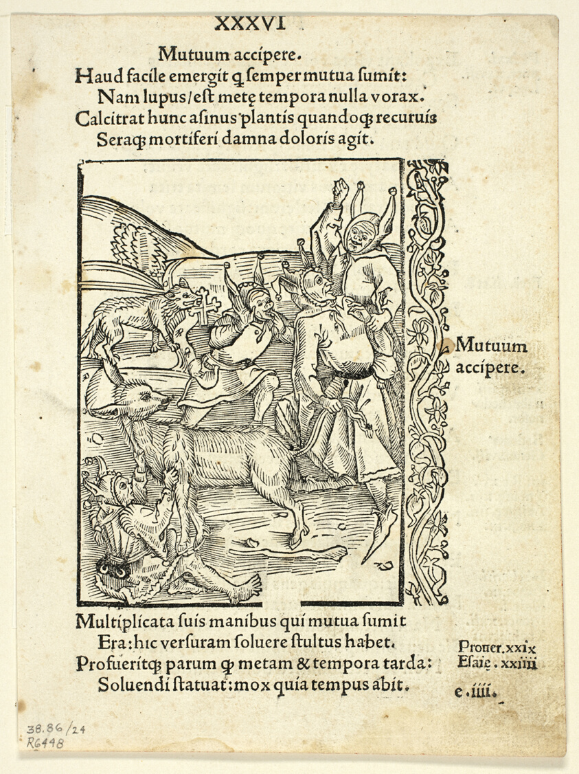 Raising Loans from Navis Stultifera (Ship of Fools), Plate 24 from Woodcuts from Books of the 15th Century