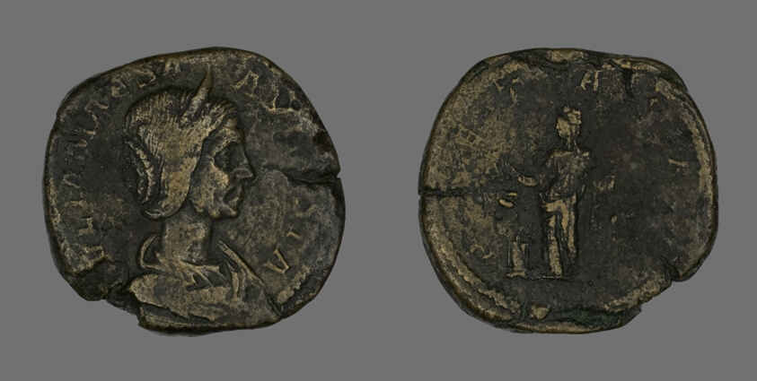 Sestertius (Coin) Portraying Julia Maesa