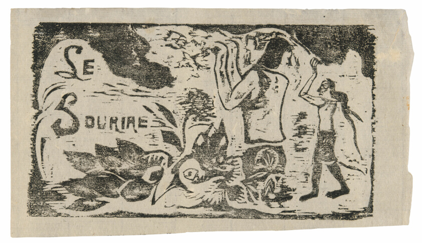 Tahitians, Flowers, and Leaves, headpiece for Le sourire