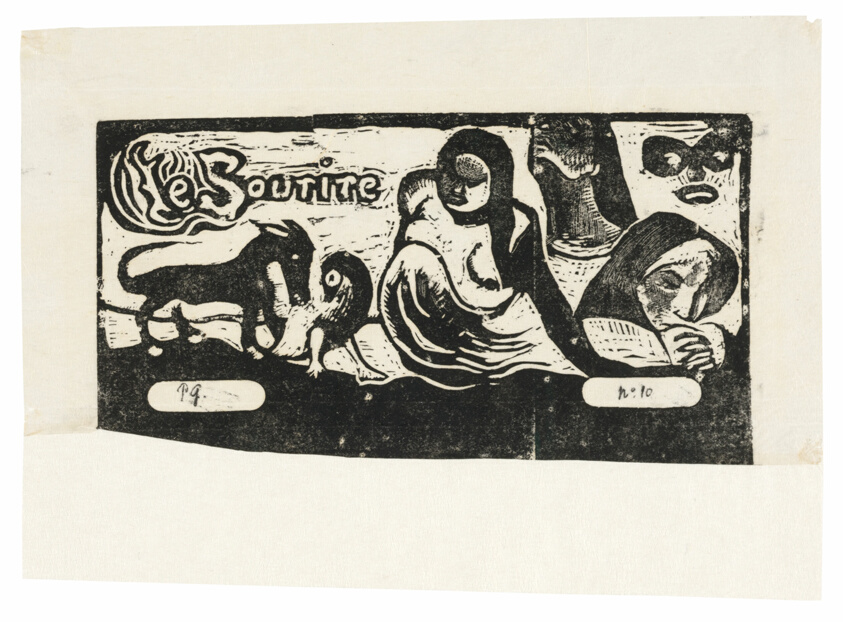 Three People, a Mask, a Fox and a Bird, headpiece for Le sourire