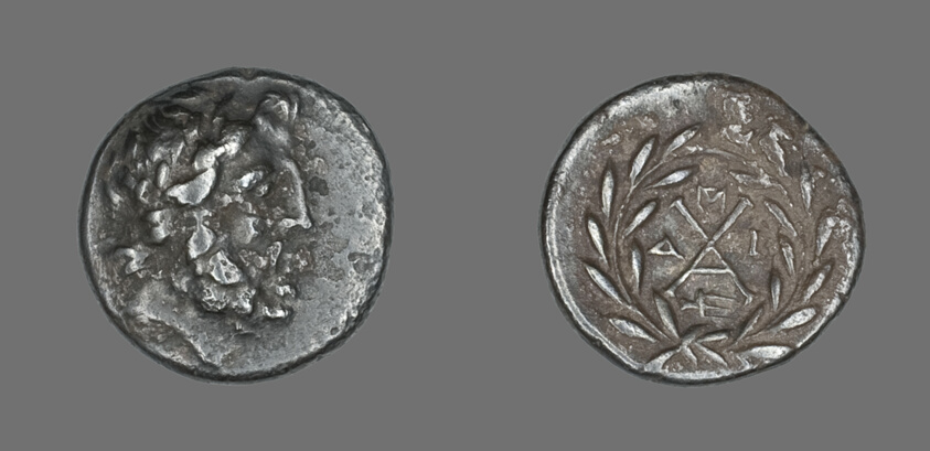 Hemidrachm (Coin) Depicting the God Zeus Amarios