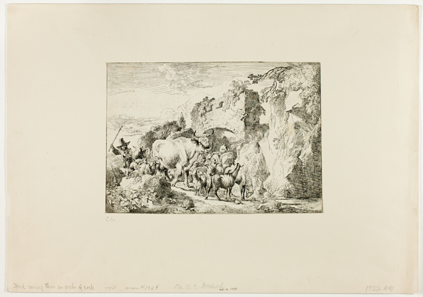 Herd Coming through an Arch of Rock