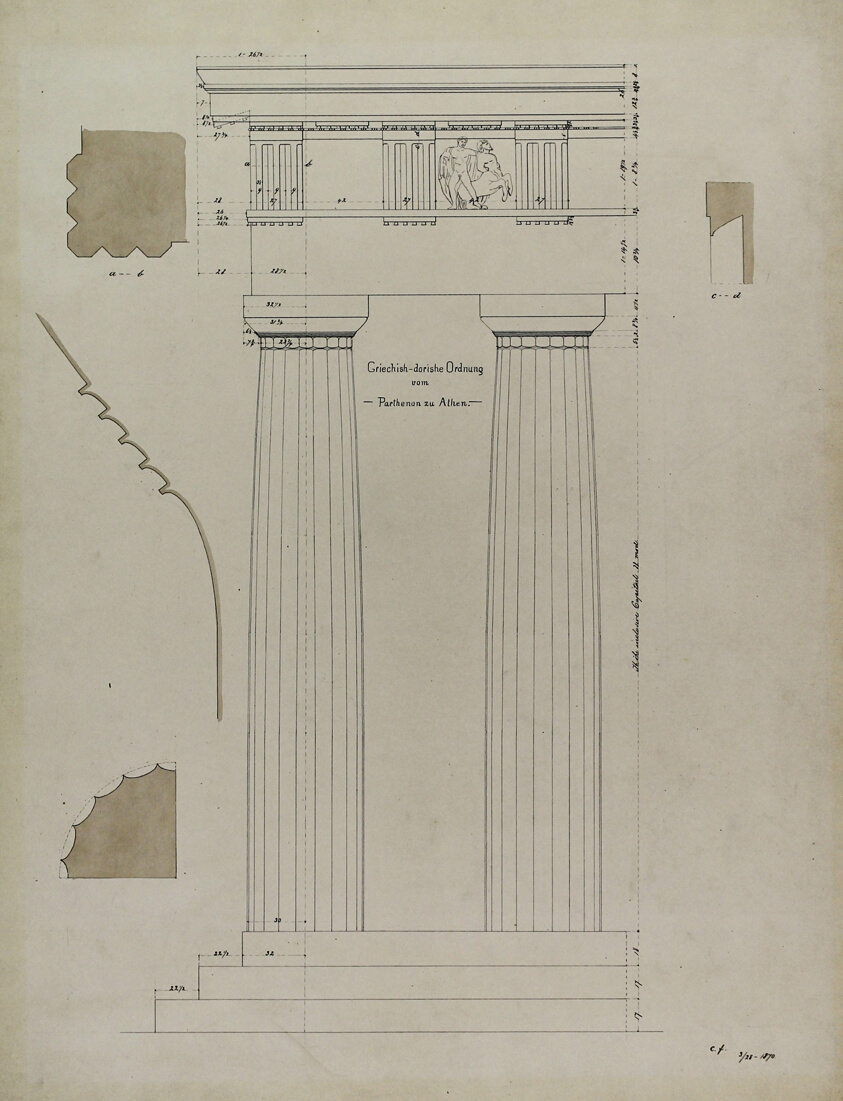 Orders of Architecture, Greek Doric Order from the Parthenon, Elevation