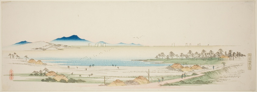 Salt Beach at Gyotoku (Gyotoku shiohama no zu), from an untitled series of famous views of the Edo suburbs