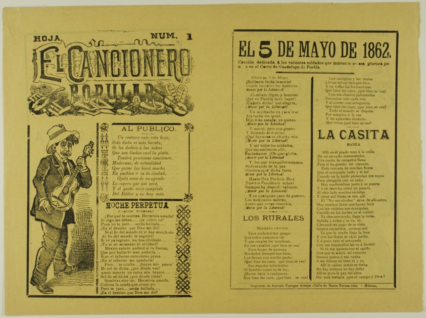 El cancionero popular, hoja num. 1 (The Popular Songbook, Sheet No. 1)