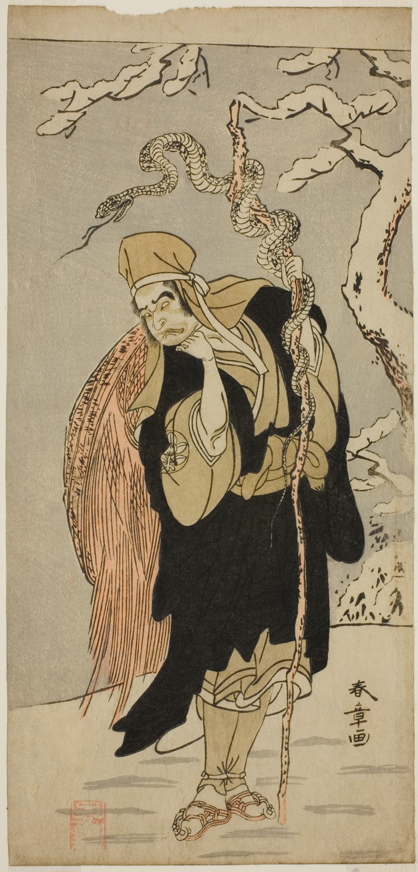 The Actor Ichimura Uzaemon IX as Aza-maru in the Play Yui Kanoko Date-zome Soga, Performed at the Ichimura Theater in the First Month, 1774
