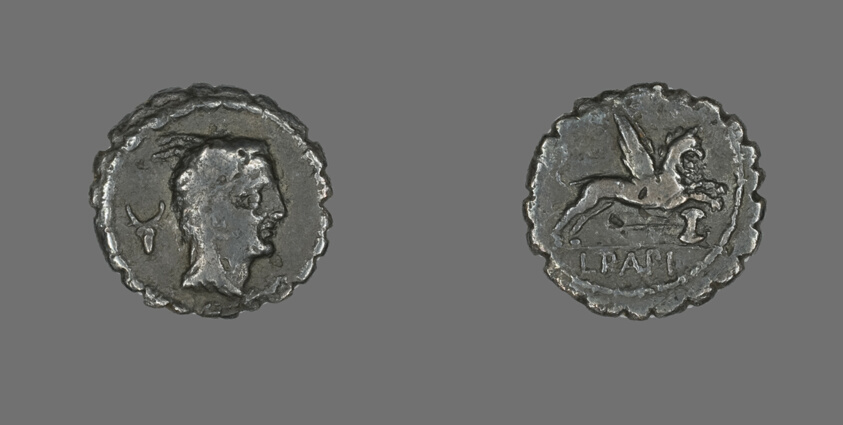 Denarius Serratus (Coin) Depicting the Goddess Juno Sospita