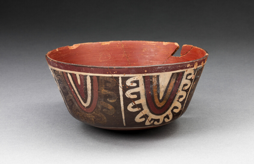 Bowl with Concentric Half-Circle Motifs Descending from Rim