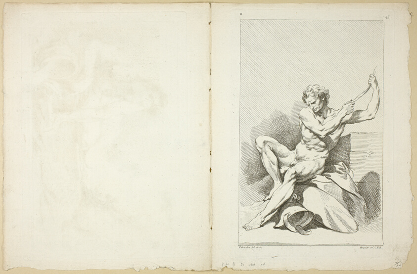 Page 45 and Page 48, from Second Livre de Figures d'Academies Gravées en Partie par les Professeurs de l’Académie Royale