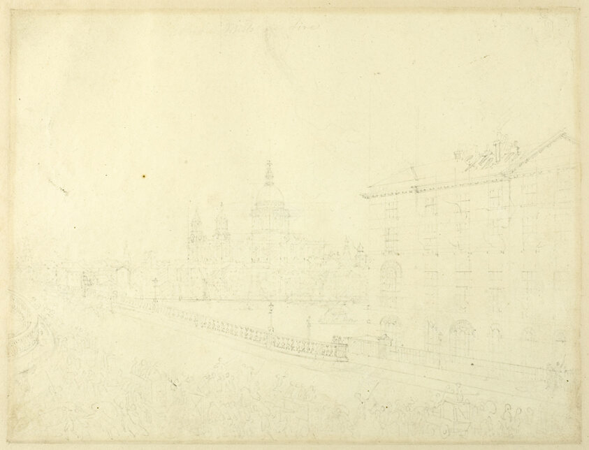 Study for Fire in London, from Microcosm of London