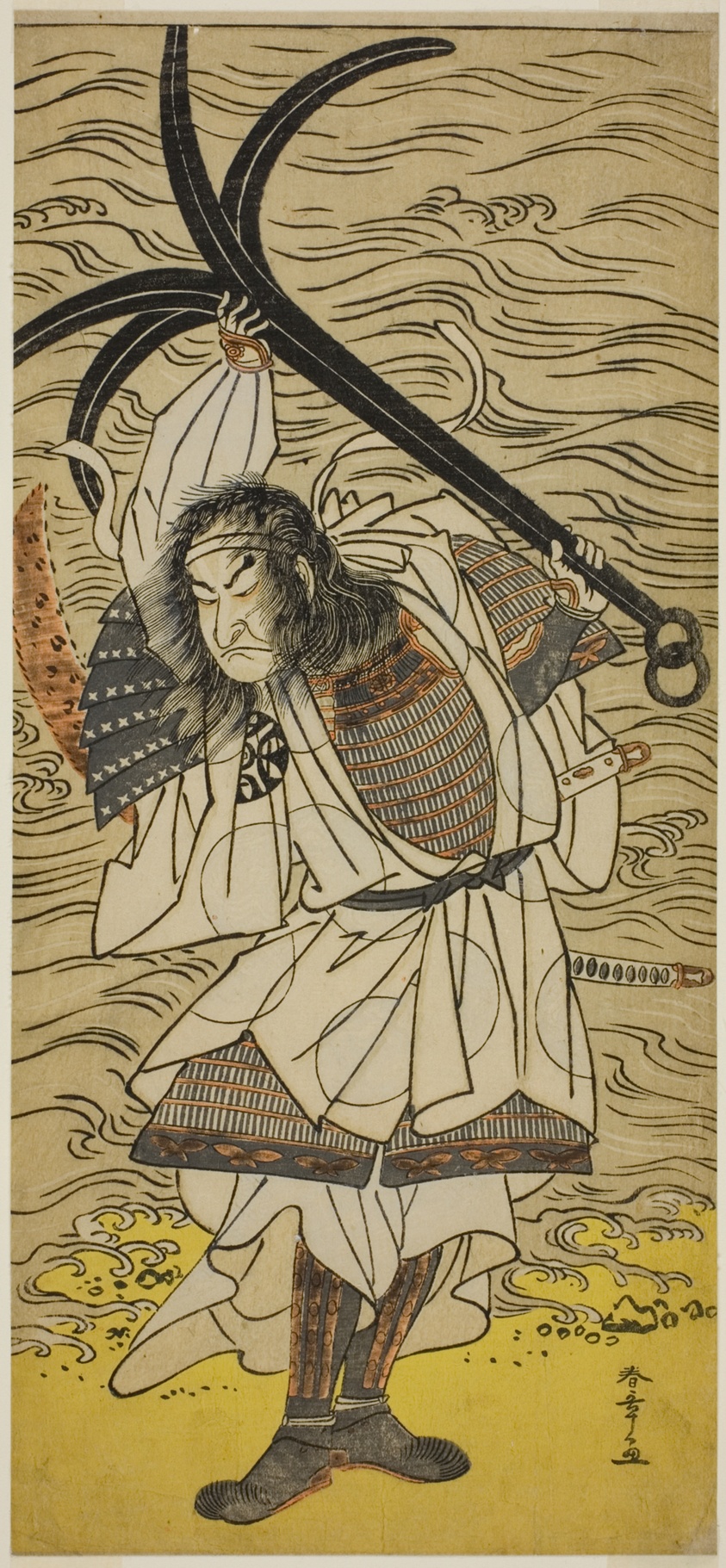 The Actor Nakamura Nakazo I as Taira no Tomomori Disguised as Tokaiya Gimpei, in the Play Yoshitsune Sembon-zakura, Performed at the Morita Theater in the Fourth Month, 1777
