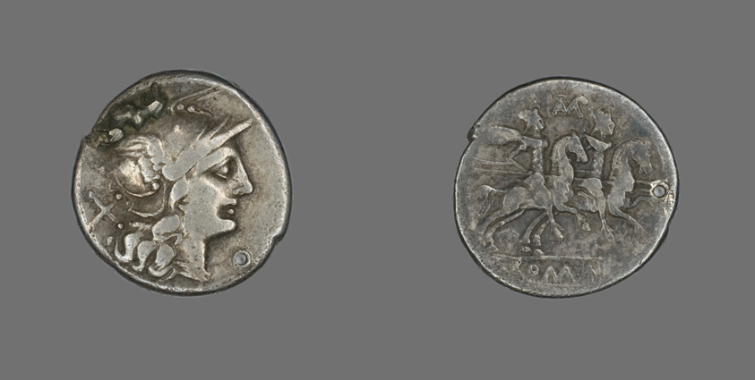 Denarius (Coin) Depicting the Goddess Roma