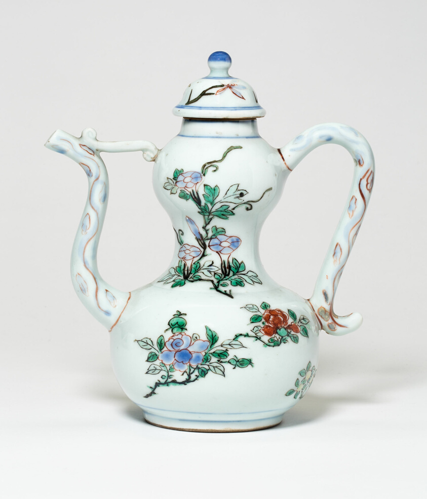 Covered Ewer with Chrysanthemum, Rose, Morning Glory, and Peony Flowers