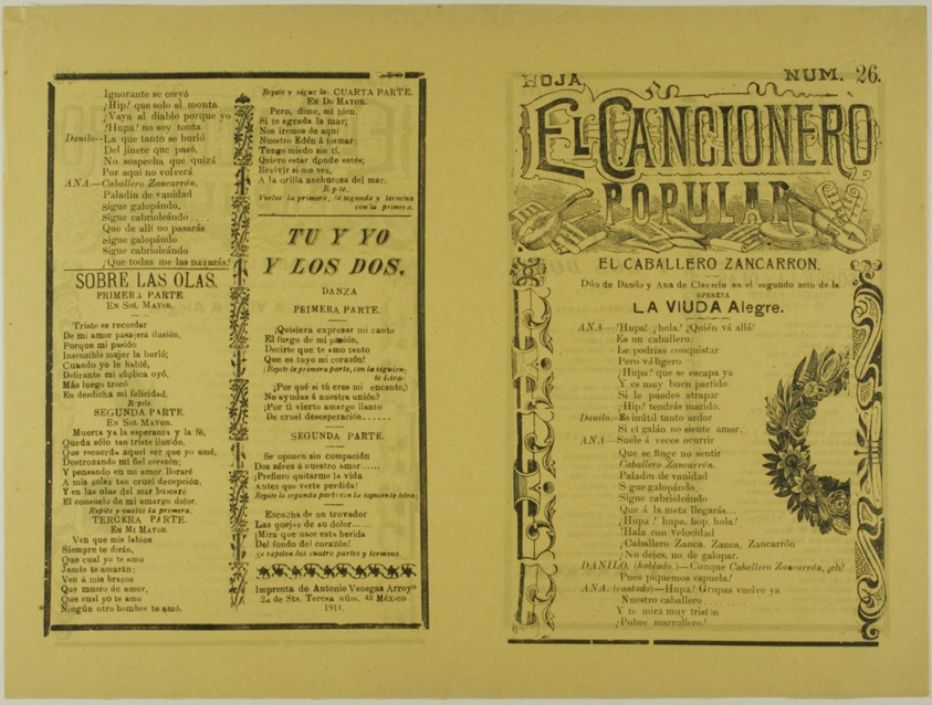 El cancionero popular, hoja num. 26 (The Popular Songbook, Sheet No. 26)