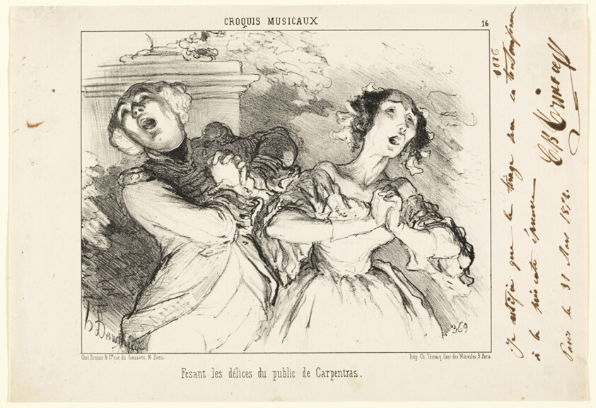 Giving the public the delights of Carpentras, plate 16 from Croquis Musicaux