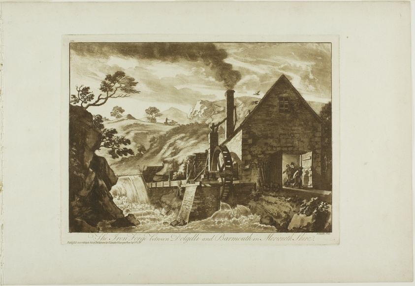 The Iron Forge between Dolgelli and Barmouth in Merioneth Shire, plate six from Twelve Views in North Wales