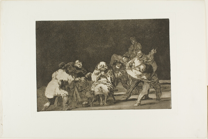 He who does not like thee will defame thee in jest, plate 17 from Los Proverbios