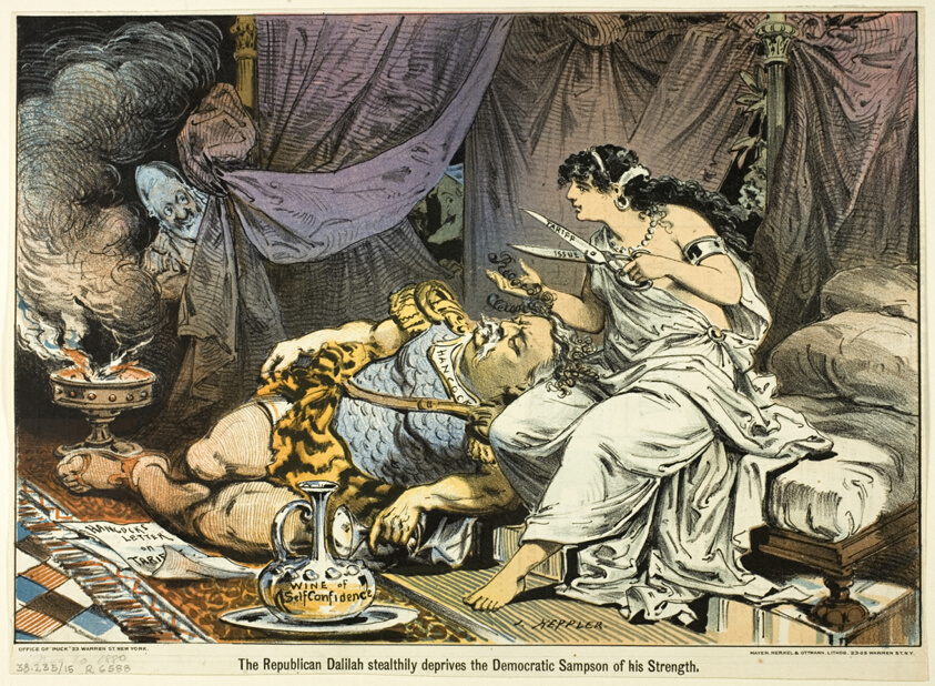The Republican Dalilah Stealthily the Democratic Sampson of his Strength, from Puck