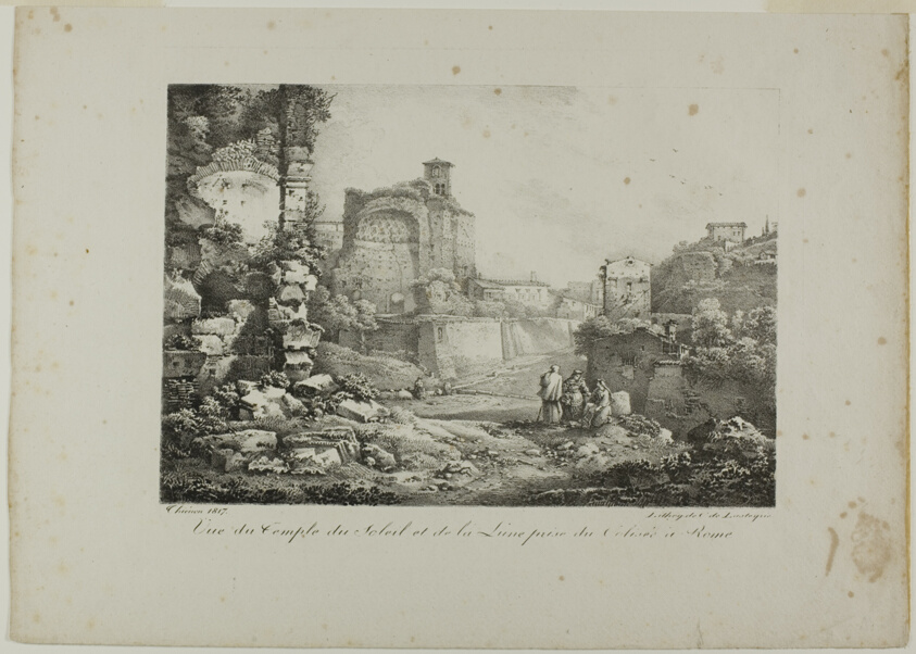 View of the Temple of the Sun and Moon from the Coliseum in Rome
