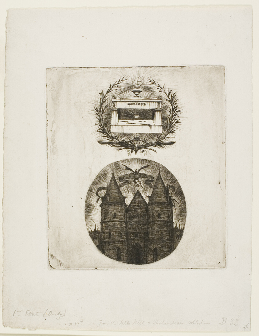 Molière's Tomb, Père-Lachaise Cemetery, Paris and the Old Gate of the Palais de Justice, Paris