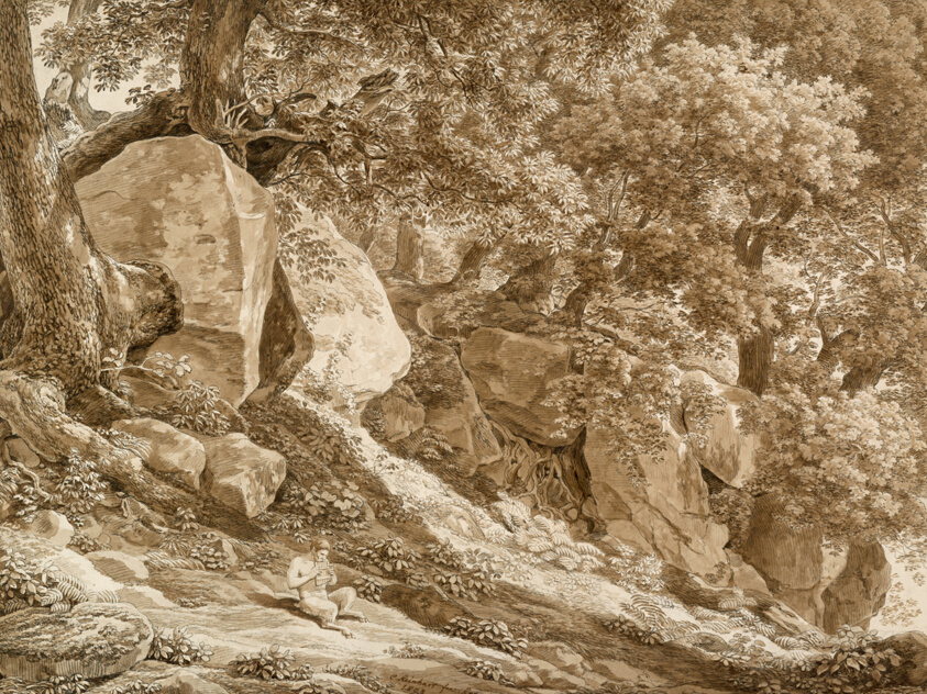 Rocky Landscape with Pan Playing His Flute (In the Park of the Villa Chigi, Ariccia)