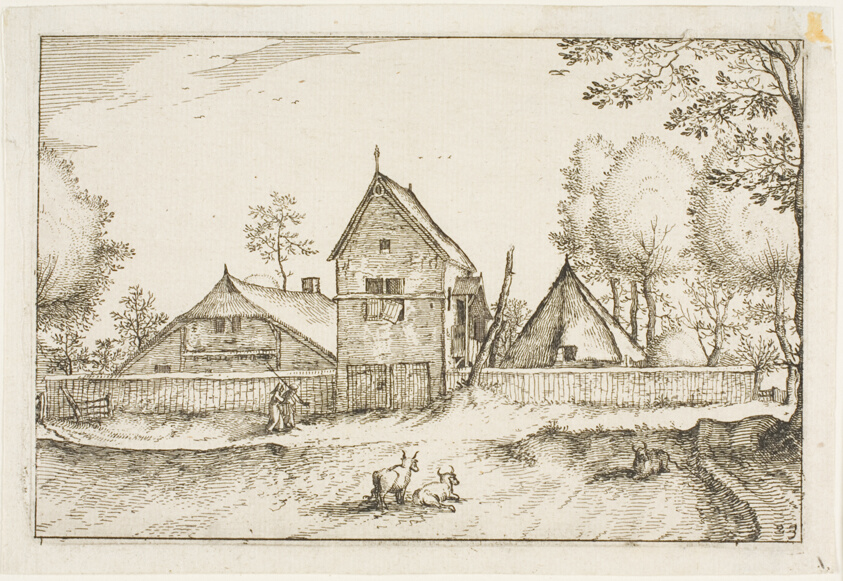 Large Walled Farm, plate 23 after Pictures of Farms, Country Houses and Rustic Villages (Praediorum villarum et rusticarum casularum icones)
