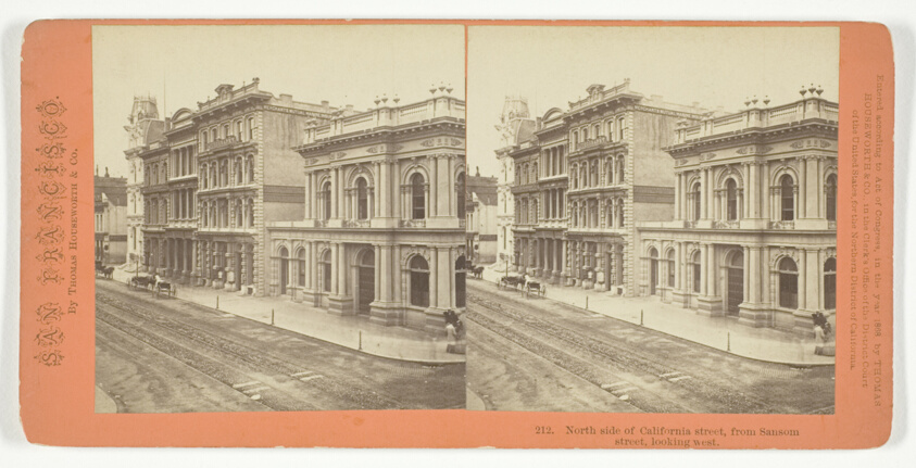 North side of California street, from Sansom street, looking west No. 212 from the series "San Francisco"