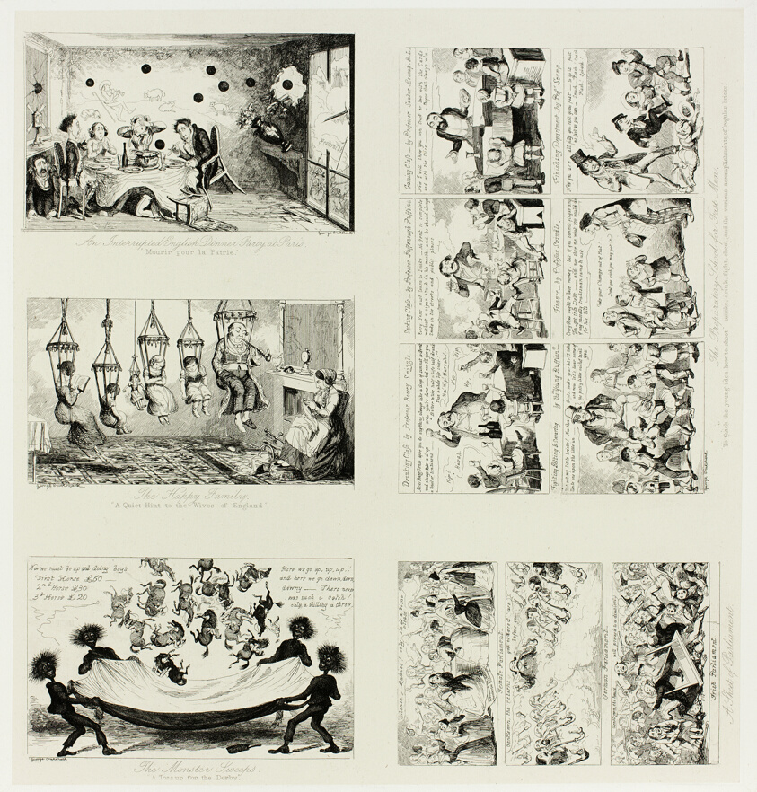 An Interrupted English Dinner Party at Paris from George Cruikshank's Steel Etchings to The Comic Almanacks: 1835-1853 (top left)