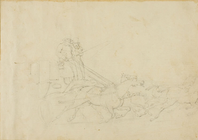 Coach Drawn by Four Galloping Horses
