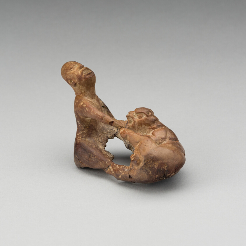 Figure of a Jaguar Attacking a Man