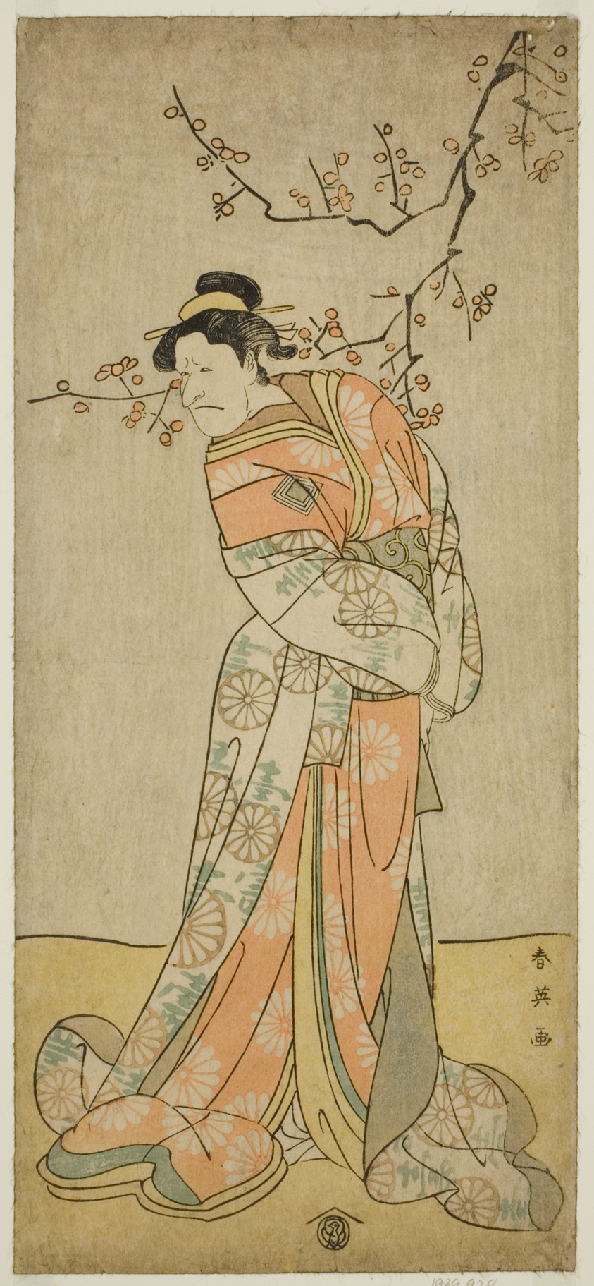 The Actor Ichikawa Ebizo (Danjuro V) as the Lady-in-Waiting Iwafuji in the Play Gozen-gakari Sumo Soga, Performed at the Kawarazaki Theater in the First Month, 1793 (?)