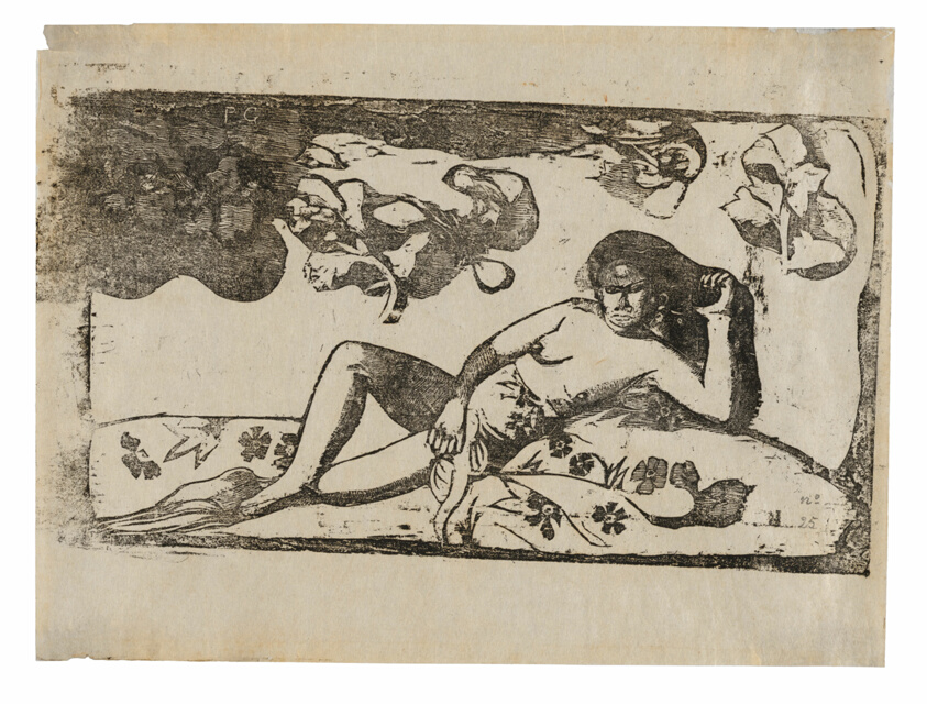 Te arii vahine—opoi (Woman with Mangos—Tired), from the Suite of Late Wood-Block Prints