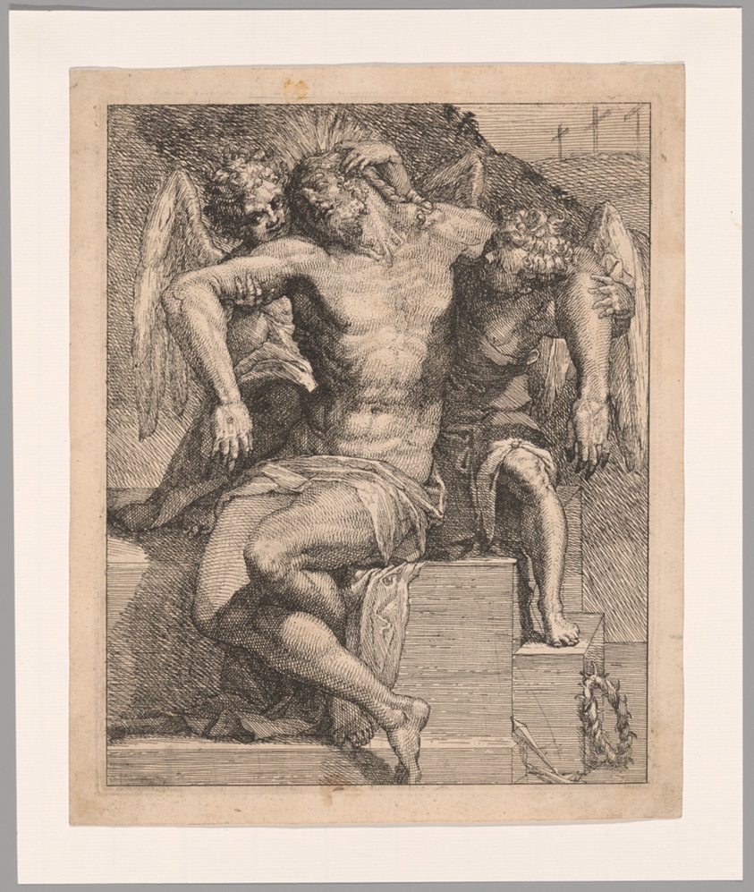 Dead Christ Held by Angels
