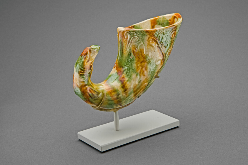 Bird-Head Rhyton Cup with Grape Clusters and Stemmed Scrolls
